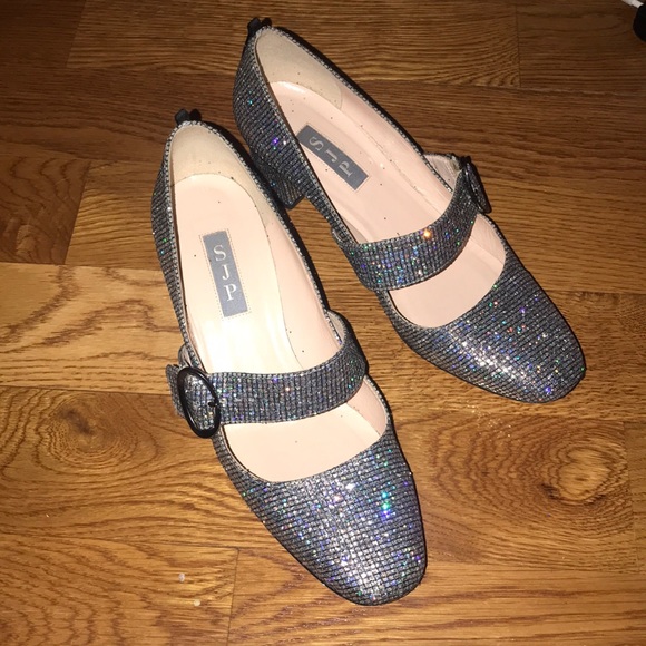sjp glitter mary janes